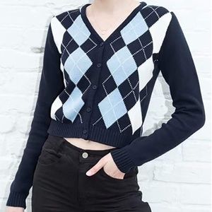 Blue Argyle Cardigan